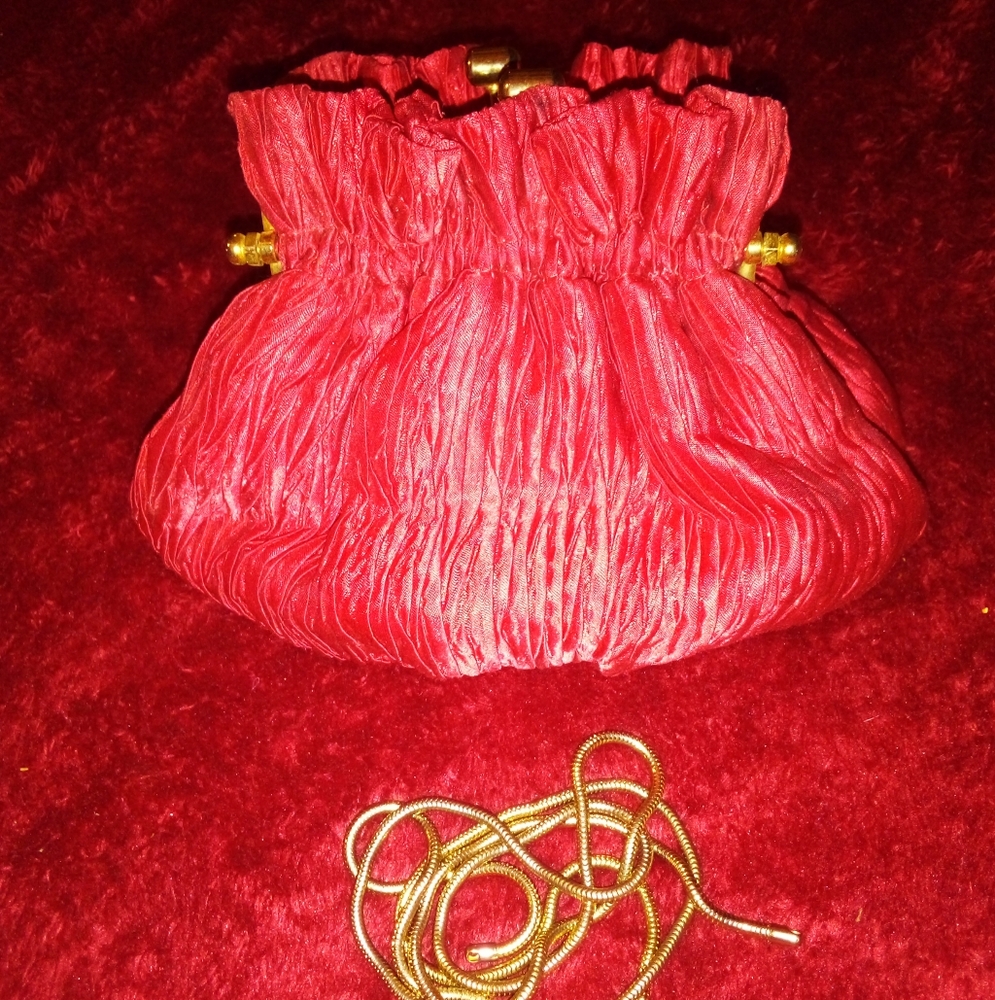 Vanessa red silk vintage purse